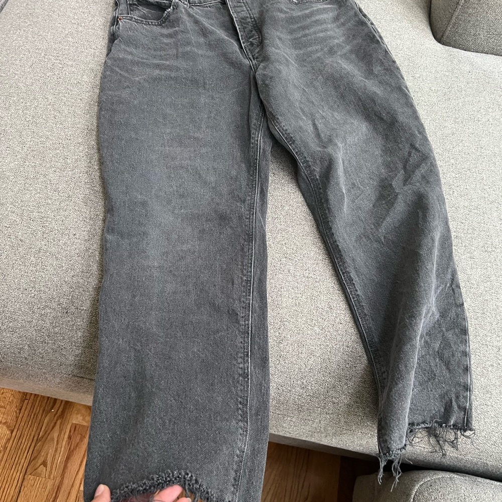Grey Slouchy Straight Petite Old Navy Jeans